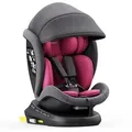 XOMAX Autokindersitz Liana, bis: 12, ab: 0 kg, bis: 36 kg, (Liana), Kindersitz drehbar 360°, 0-12 Jahre, Haltegurt-Alarmfunktion, i-Size rosa|schwarz