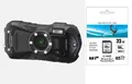 Ricoh WG-80 schwarz + Zubehörpaket: 32GB SDHC Digitalkamera