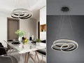 Große LED Pendelleuchte dimmbar, geschwungen Ø 60cm, Schwarz