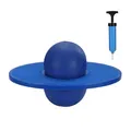 Relaxdays Pogo Ball für Kinder, bis 100 kg, Hüpfspielzeug Outdoor, Hüpfball mit Platte, Balance, HBT: 25x39x28 cm, blau