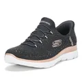 Skechers Summits-Brilliant Shine Damen-Sneaker, freihändig, Schwarz/Roségold = bkrg, 37 EU