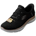 Skechers Slip-Ins Summits Vegan Damen Fashion Sneaker Schwarz Roségold - 37 EU