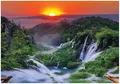 WallArena - Vlies Fototapete Wasserfall 350x250 cm - Fototapeten - Tapeten - für Wohnzimmer Schlafzimmer - Vliestapete Wandtapete Tapete 3D Effekt- inkl. Kleister - Wald Gebirge Landschaft Natur