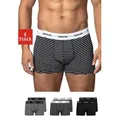 SNOCKS Boxershorts Enge Pants Herren Unterhose mit Streifen (6-St) aus Bio-Baumwolle, ohne kratzenden Zettel schwarz 2XL