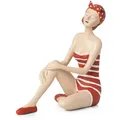 Moritz Deko Figur Badenixe mit Badeanzug 17 x 16 x 9 cm Schwimmbad Shabby Chic Dekoration Roter Badeanzug