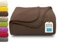 Kuscheldecke in braun weiche Couchdecke in 130x170 cm  mit Kettelrand  Polyes...