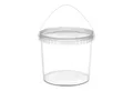 Garronda Putzeimer Eimer mit Deckel Transparent GD-0072, (1-tlg), für Lebensmittel und Chemikalien