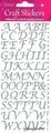 Stilisierte Silber Alphabet Eleganza Glitter Sticker Einladungen Karten 25827