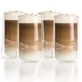 Latte Macchiato Gläser 350ml Doppelwandig Kaffee Thermogläser Cappuccino Tassen Teegläser 4er Set (4, 350ml)