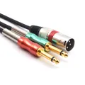 XLR auf Dual 635mm 1/4" TS Y Splitter Kabel Doppel 635mm Mono Stecker 1/4 Zol...