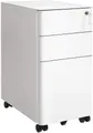 SONGMICS Aktenschrank Rollcontainer, Büroschrank mit Rollen, Stahl Schreibtisch, Unterschrank, abschließbar, Dokumente, Hängeregistratur