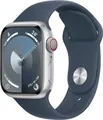 Apple Watch Series 9 41mm (A2982) Silver Alu Sport Band Stormblue S/M CEL Neu