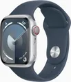 Apple Watch Series 9 GPS + Cellular 41mm Aluminium mit Sportarmband S/M silber/sturmblau