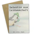 Mr. & Mrs. Panda Beileidskarte Detektiv Leidenschaft Design - Geschenk, glückwunschkarten, Agent, Lustig, Spruch, Beruf, einladungskarten, Witzig, weihnachtskarten, Grußkarten, Grußkarte, babykarte
