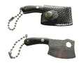 AE-GLAS Ultramini Taschenmesser Edelstahl für Schlüsselanhänger mit Holzgriff und Schutzkappe, Kleines Messer, Mini Cuttermesser, Paketöffner, Brieföffner, Handarbeit (Schwarz 30-45)