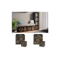 Vicco Raumteiler Würfelregal Standregal Ludus Schwarz Faltbox Wohnzimmer Regal 36x145 cm modern Ablage 4 Fächer Dekoregal Ordnerregal Aufbewahrung