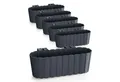 Spetebo Pflanzschale Balkon Blumenkasten mit Halterung 39 x 13 cm (Set, 6 St., Balkon Blumenkästen), Kunststoff Geländer Pflanztopf in anthrazit