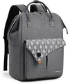 Lekesky Rucksack Damen Schultasche mit Laptopfach 15,6 Zoll Gra
