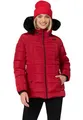 Navahoo Damen Winterjacke (XS-XXL) - Kapuze & Fell abnehmbar, Wasserabweisend - Steppjacke, Warme Jacke Frauen, Teddyfell innen - B992 (S, Rot)