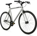 Bergsteiger Kyoto 28 Zoll Singlespeed Fixie Fahrrad, Aluminium Rahmen, Flip-Flop-Nabe, Retro-Design, Fixed Gear, Urban Bike für Herren & Damen