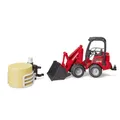BRUDER® 02192 Schäffer Hoflader 2630 mit Ballengreifzange und 1 Rundballen