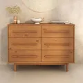 IDIMEX Kommode TECCA mit 6 Schubladen, Eiche Farben – Schubladenschrank aus massivem Kiefernholz, Lange Holzgriffe, Stauraum für Schlafzimmer Wohnzimmer Flur, skandinavisches Design