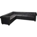 vidaXL Chesterfield-Ecksofa 6-Sitzer Kunstleder Schwarz 243617