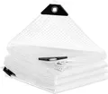Woltu Schutzplane, Abdeckplane wasserdicht, mit Ösen 140g/m² Gitterplane, transparen