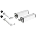 Locinox Torbandset mit Feder für Gartentore SWING40, f. Vierkantrohr, Länge 130mm,silber