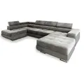 MASSENO Wohnlandschaft mit Schlaffunktion Casone , grau , Maße (cm): B: 345 H: 90