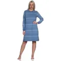 Normann Nachthemd Normann Damen langarm Nachthemd mit Bündchen - auch in Übergrössen blau 56-58