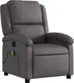 vidaXL Massagesessel Grau Echtleder