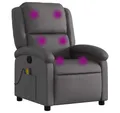vidaXL Sessel Massagesessel Grau Echtleder (1-St)