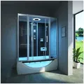 TroniTechnik® Duschtempel Fertigdusche Whirlpool Komplettdusche LIMNOS 170cm x 90cm, Acrylbadewanne, Rundum-Sicherheitsglas