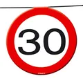 NET TOYS 30. Geburtstag Wimpelkette Verkehrsschilder Wimpelgirlande Geburtstagsgirlande Partybanner Partydeko Partykette Deko Geburtstagsdeko Banner Raumdeko