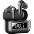 TOZO NC3 Kopfhörer Kabellos Bluetooth 5.3, Bluetooth Kopfhörer, In Ear Kopfhörer mit Hybrid Active Noise Cancelling, 6 Mikrofone, 68 Std, Digitalanzeige, App-Steuerung, IPX8 wasserdicht - Schwarz