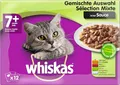 Whiskas 7+ Katzennassfutter Gemischte Auswahl in Sauce 4x12x100g 4er Pack