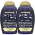 2 x OGX Purple Toning Shampoo Anti Gelbstich Feuchtigkeitsspendend Silbershampoo je 385ml