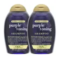 2xOGX Blonde Enhance Purple Toning Shampoo Anti Gelbstich Silbershampoo je 385ml