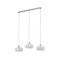 Lucande Hängeleuchte Sharvil, 3-flammig, weiß, Glas, 97cm