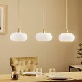 Lucande Pendelleuchte 'Sharvil' (Design, Modern) in Weiß aus Glas (3 flammig, E2