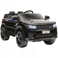 HOMCOM Kinder Elektroauto 12V Kinderauto mit 2,4 GHz Fernbedienung, 2 Motor, Kinderfahrzeug mit Sanftstart, Hupe, Scheinwerfer, Elektrofahrzeug 5 km/h, für 3-5 Jahre Kinder, Schwarz