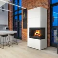 Kamineinsatz KRATKI Simple Box 8 kW Ø200 Weiß, Holzofen modern BImSchV 2 -rechts