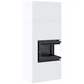 Kaminofen kratki Simple Box 8 kW weiß Seiten Scheibe rechts Eck Kamin Holzofen