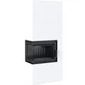Eck Kaminofen kratki Simple Box 8 kW weiß Seitenscheibe links Kamin Holzofen