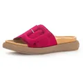 Pantolette GABOR, Damen, Gr. 40, pink, Ziegenveloursleder, unifarben, sportlich, Schuhe, Plateau, Sommerschuh, Schlappen mit großer Zierschnalle, Topseller