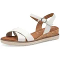 Tamaris Sandalette, Keilabsatz, Sommerschuh, Riemchensandale mit Schnallenverschluss weiß 40 EU