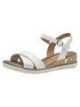 Tamaris Damen Sandalette mit Keilabsatz, weiß, 40 EU