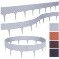 BooGardi Beetumrandung Rasenkante Rattanoptik, LxH: 800x9,5 cm, 10 Stück Grau, Beeteinfassung flexibel Mähkante Gartenzaun grau