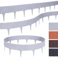 BooGardi Rasenkante Kunststoff Rattanoptik 4 Farben 80cm x 9,5cm 5er/10er/20er Set · Grau 10er Set · Flexible Beeteinfassung · Beetumrandung Garten · Mähkante Raseneinfassung